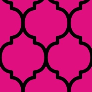 Extra Large Moroccan Tile Pattern - Magenta and Black