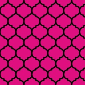 Moroccan Tile Pattern - Magenta and Black