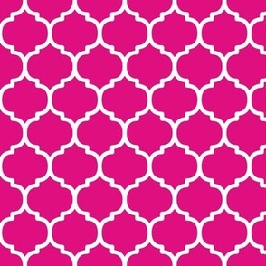 Moroccan Tile Pattern - Magenta and White