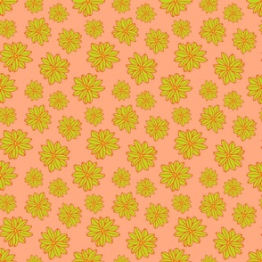 Bloom Big Boho Floral in Orange Green and Yellow - TINY Scale - UnBlink Studio by Jackie Tahara