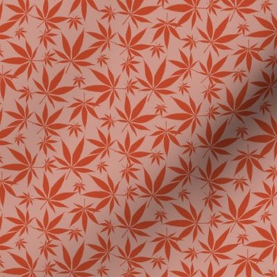 cannabis leaves - coral small