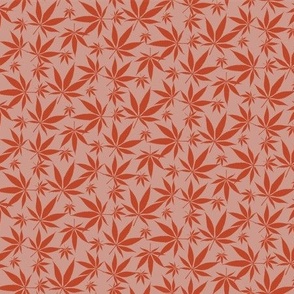 cannabis leaves - coral small