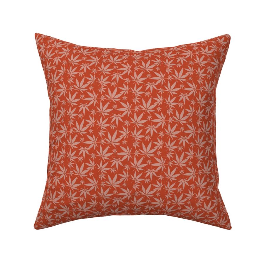 cannabis leaves - coral small