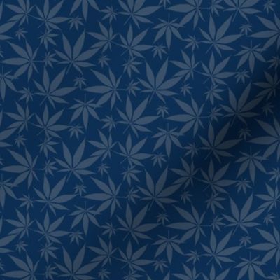 cannabis leaves - blue small