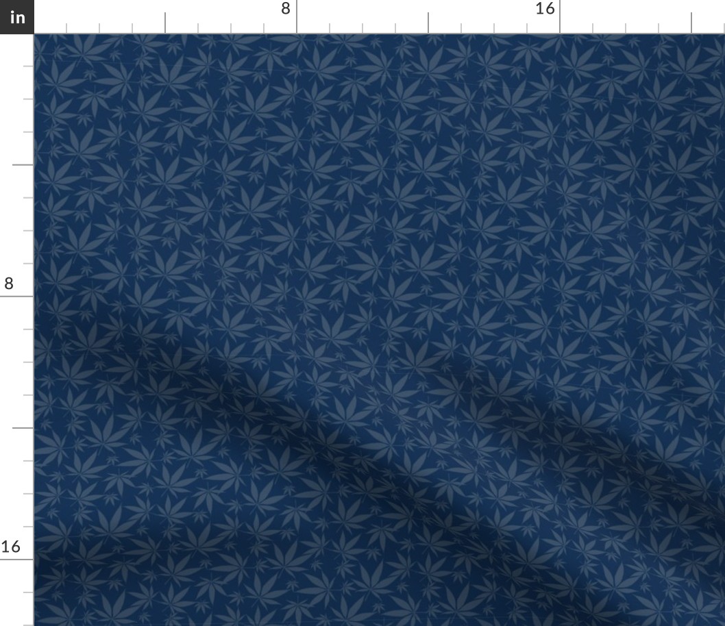 cannabis leaves - blue small