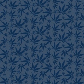 cannabis leaves - blue small