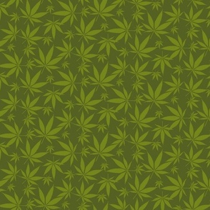 Cannabis leaves - olive green small