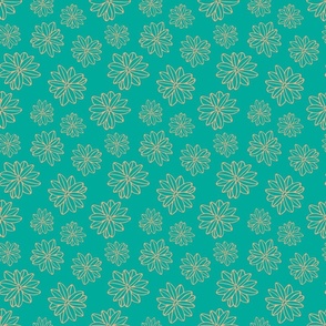 Bloom Big Boho Floral in Teal and Blush - TINY Scale - UnBlink Studio by Jackie Tahara