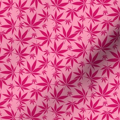 Cannabis leaves - pink small