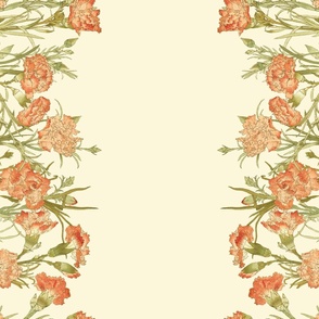 Carnation Border Print ~ Double Border ~  Hameau 