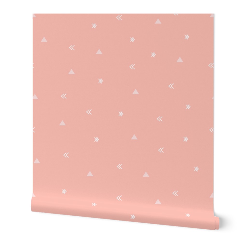 Soft Peach Geometric Wallpaper