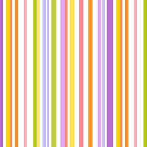 Candy Color Stripes - White
