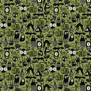 Gothic Halloween Monsters green { micro }