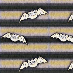 White Bats on Stripes