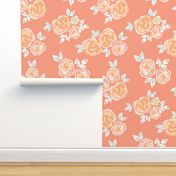 Large // Orange Roses Wallpaper