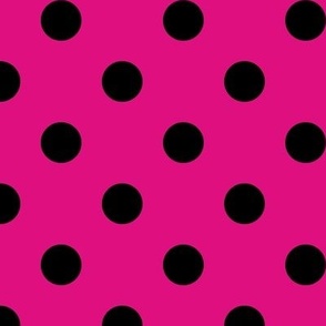 Big Polka Dot Pattern - Magenta and Black