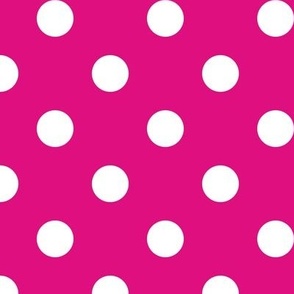 Big Polka Dot Pattern - Magenta and White