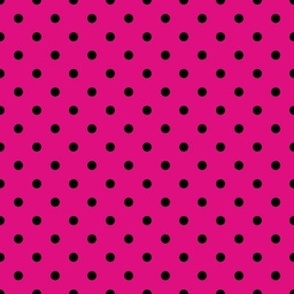 Small Polka Dot Pattern - Magenta and Black