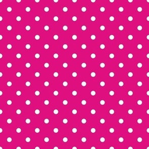 Small Polka Dot Pattern - Magenta and White
