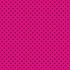 Tiny Polka Dot Pattern - Magenta and Black