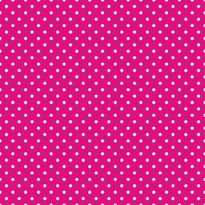Tiny Polka Dot Pattern - Magenta and White
