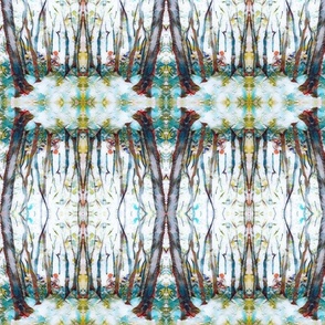 Watercolor Woods Kaleidoscope Print in Winter