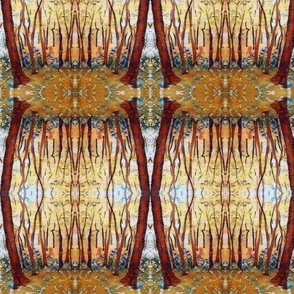 Watercolor Woods Kaleidoscope Print in Amber