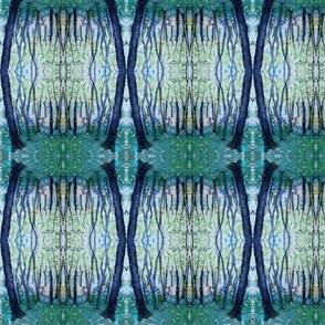 Watercolor Woods Kaleidoscope Print in Greens