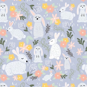 Whimsical Bunnies and Florals