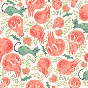 Peachy Skulls-GREEN