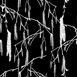 Tree Tassels - Black and White