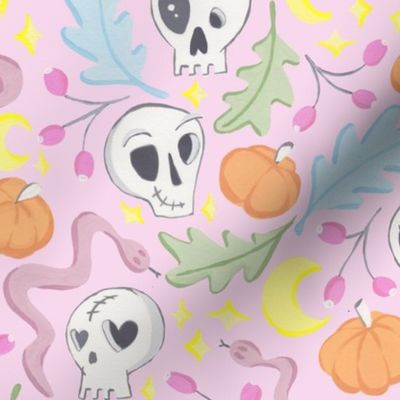 Pastel Halloween Skulls