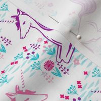 unicorn // bright pink turquoise purple cute girls unicorn design