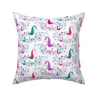 unicorn // bright pink turquoise purple cute girls unicorn design