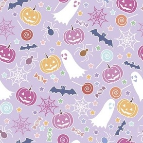 Sweet Halloween/Pastel Halloween/lavendar background/baby print/funny staff/