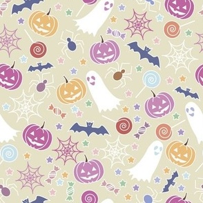Sweet Halloween/Pastel Halloween/light green background/baby print/funny staff/