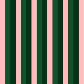 Vertical Stripes (light pink & greens)