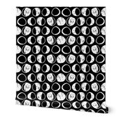 Moon Phases // black and white moon fabric