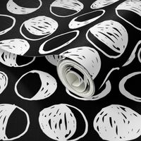 Moon Phases // black and white moon fabric