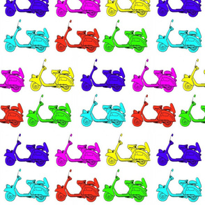 6 coloured scooters