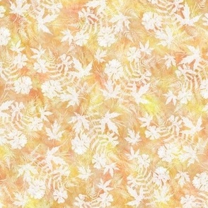 Orange and White Fern Maple Sunprint Texture