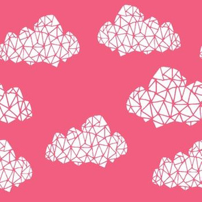 geo clouds // pink girly geo clouds for sweet little girls room or baby nursery 