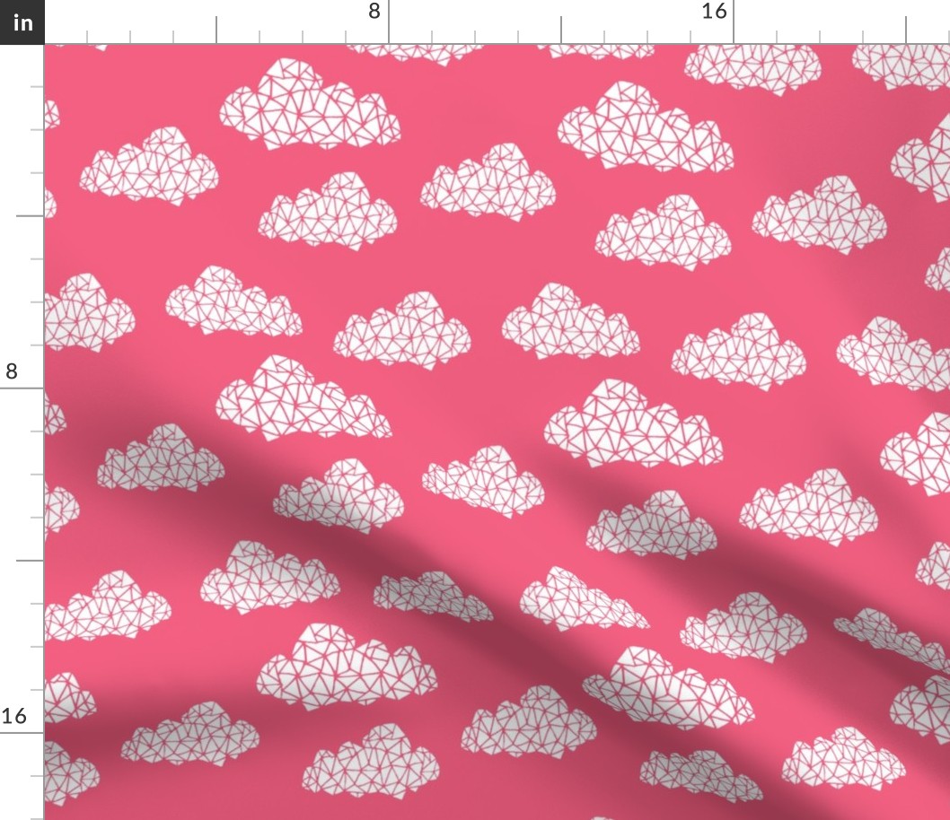 geo clouds // pink girly geo clouds for sweet little girls room or baby nursery 