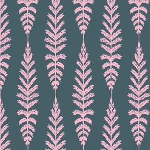 Ferns - Navy and Pink