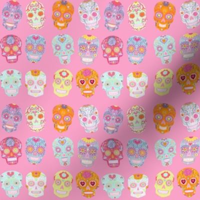 Pastel Sugar Skulls Pink