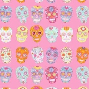 Pastel Sugar Skulls Pink