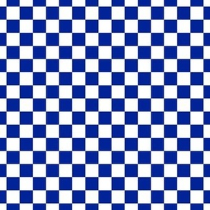 Checker Pattern - Imperial Blue and White