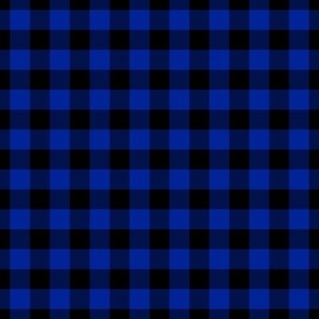 Gingham Pattern - Imperial Blue and Black