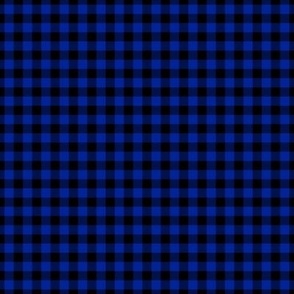 Small Gingham Pattern - Imperial Blue and Black