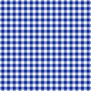 Small Gingham Pattern - Imperial Blue and White